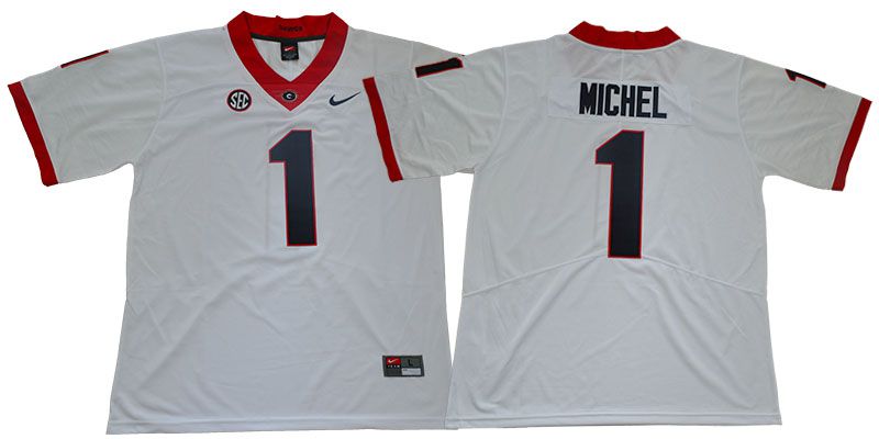 Men Georgia Bulldogs #1 Michel White Limited Stitched NCAA Jersey